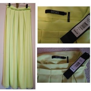 Badgley Mischka Lime Green Maxi Skirt